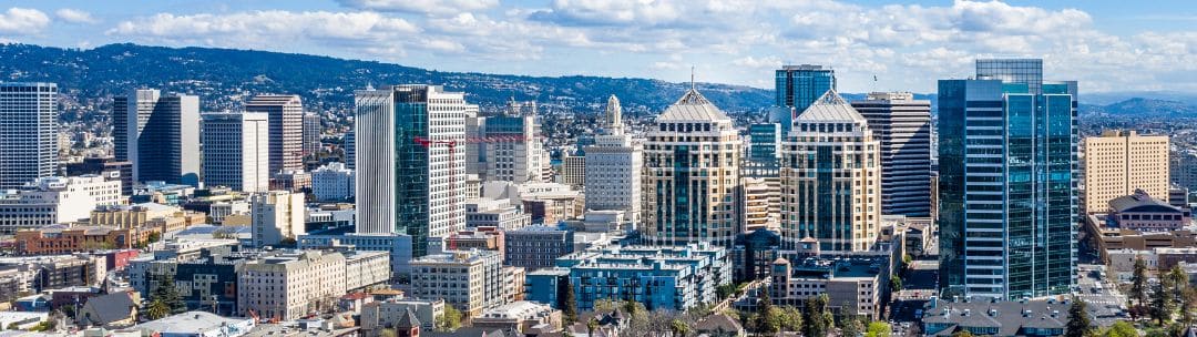 Oakland, CA panorama of the city.