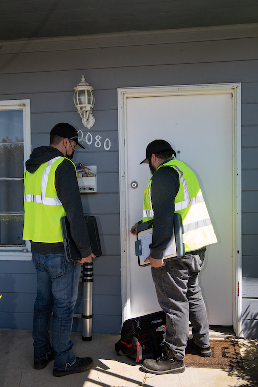 Adviro's asbestos technicians are about to enter a Cupertino home to home to conduct an asbestos survey.